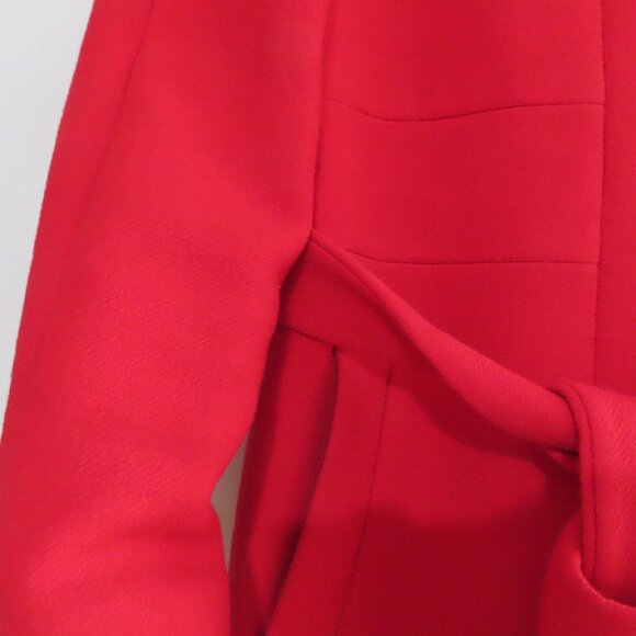 J.Crew Funnel Neck Red Coat with Tie Belt Size 0 - Picture 11 of 11